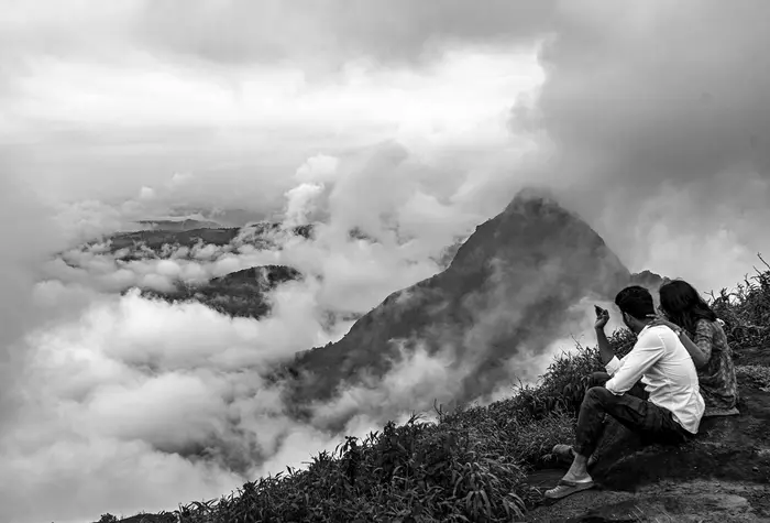 Couple above the clouds